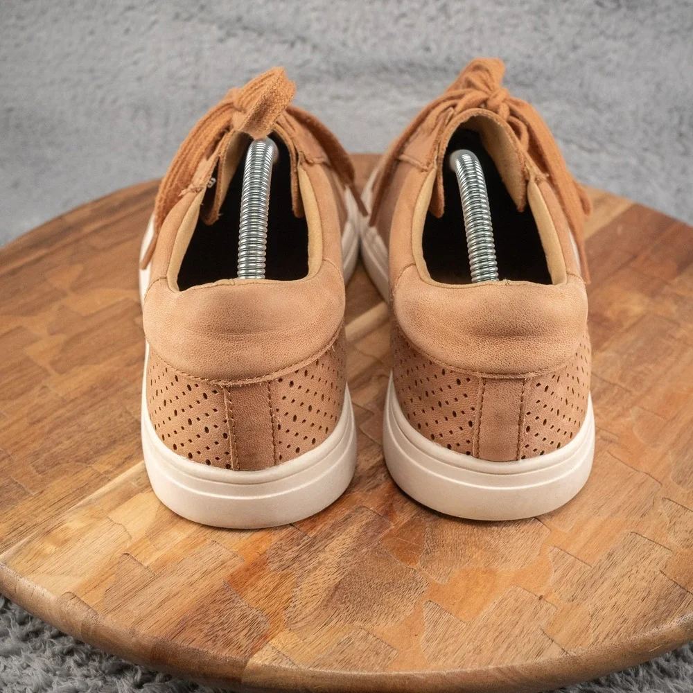 Lucky Brand Laurina Brown Cream Leather Fashion Sneakers Women's Shoes Size 11 M